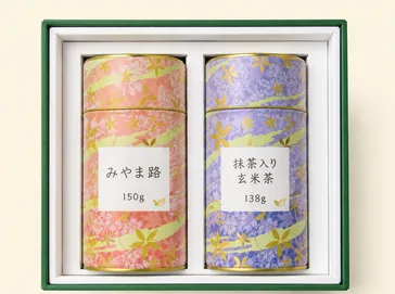 みやま路150g 抹茶入り玄米茶 富士の里138gセット詰
