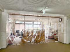 詰所ロビーの防寒対策